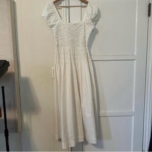 Doen Katherina shirred cotton-voile midi dress